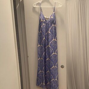 Abercrombie & Fitch Blue and Cream Patterned Maxi Dress